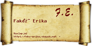 Fakó Erika névjegykártya